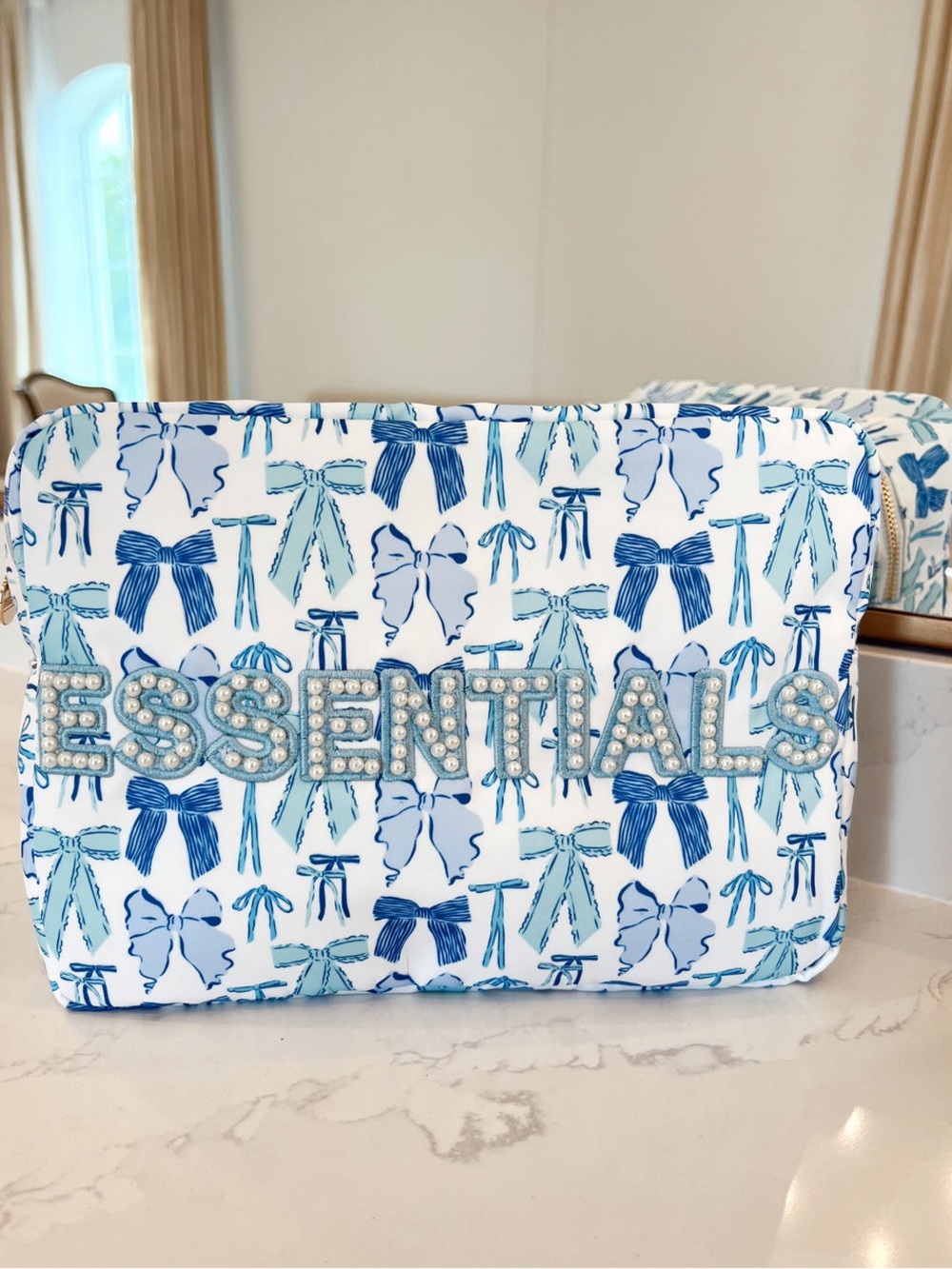 NWOT Kenz Kustomz ESSENTIALS Blue Bow Print Nylon XL Bag